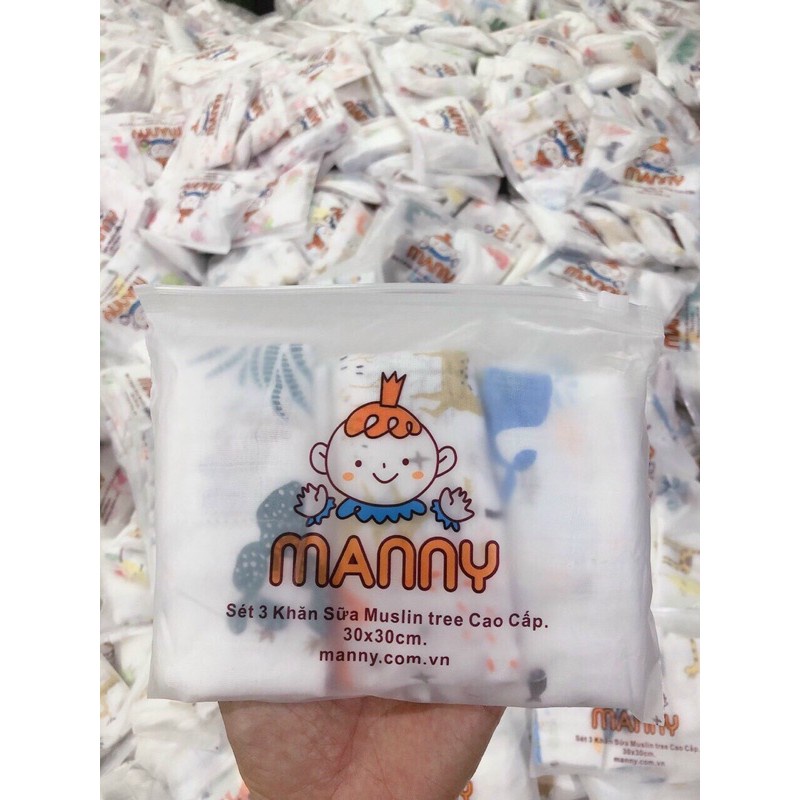 set 3 khăn sữa sợi tre muslin tree