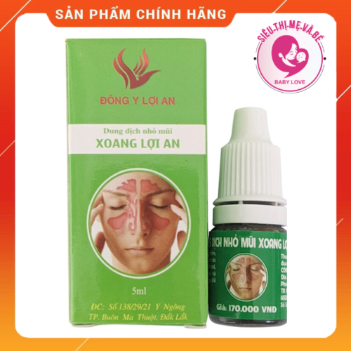 Dung dịch nhỏ mũi viêm xoang, mũi Lợi An giải pháp cho viêm mũi, viêm xoang chai 5ml