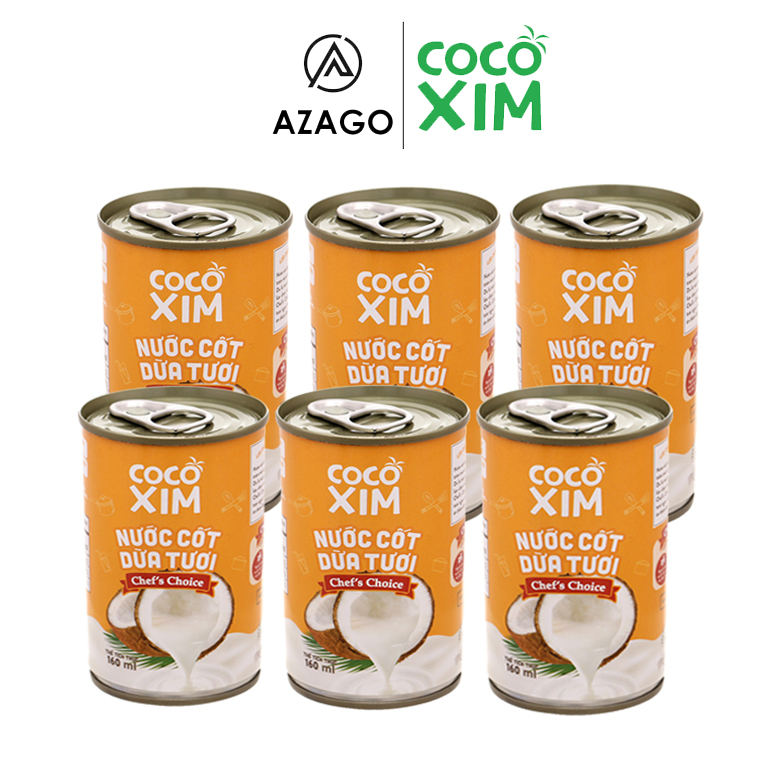 Combo 6 lon nước cốt dừa tươi từ trái dừa nguyên chất 100% Chef s Choice
