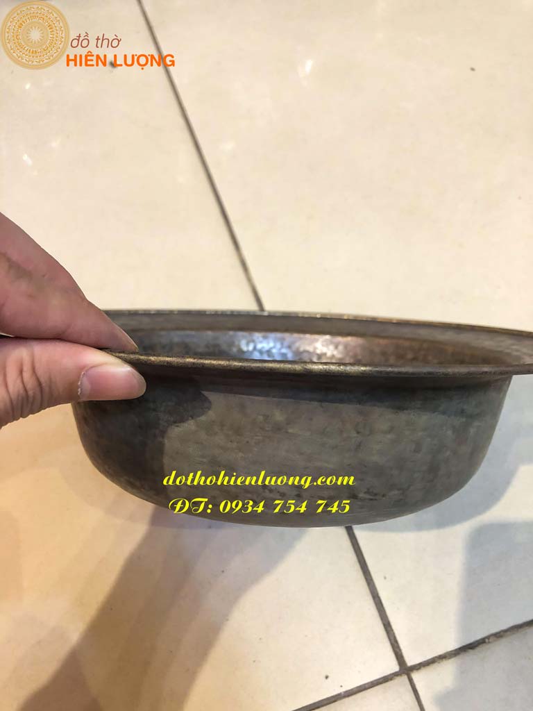Chậu Bằng Đồng Màu Đen Giả Cổ, Lau Bàn Thờ, Spa,...