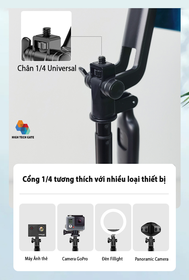 Gậy chụp hình selfie tự sướng siêu dài quay video livestream tiktok chụp cân bằng động toàn cảnh 360, có gimbal xoay 360º, điều khiển từ xa tiktok, ứng dụng, chân đế tripod mở rộng nâng cấp, khung kim loại hợp kim chắc chắn