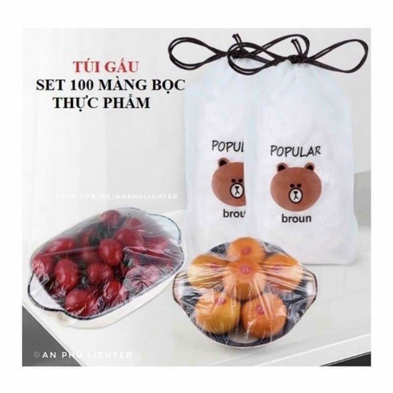 Màng Bọc Thực Phẩm Gấu - Túi Đủ 100 Cái