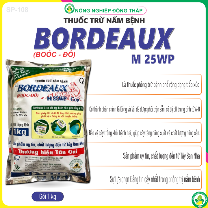 Thuốc Trừ Nấm Bệnh BORDEAUX M 25WP (Boóc-Đô) (gói 1kg)