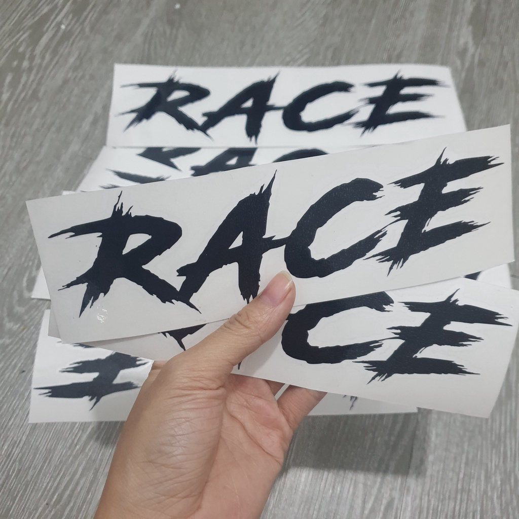 Tem dán xe máy( 1 CÁI) Race - TaFu ( kích thước ngang 15cm -30cm)