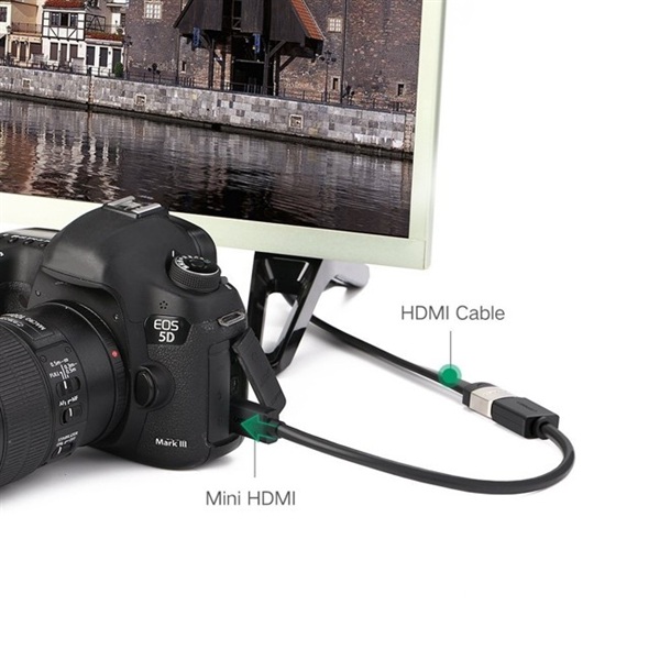 Cáp chuyển đổi Mini HDMI sang HDMI  Ugreen 20137 (dài 20cm) Chính Hãng
