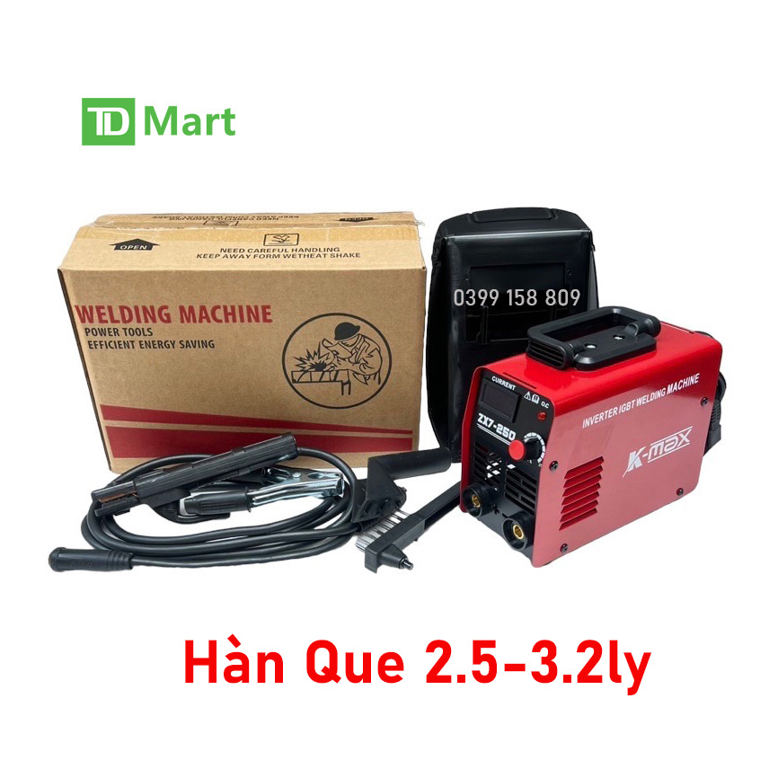 Máy Hàn Điện Tử Mini K-MAX 250A Chuyên Hàn Que 2.5 ly