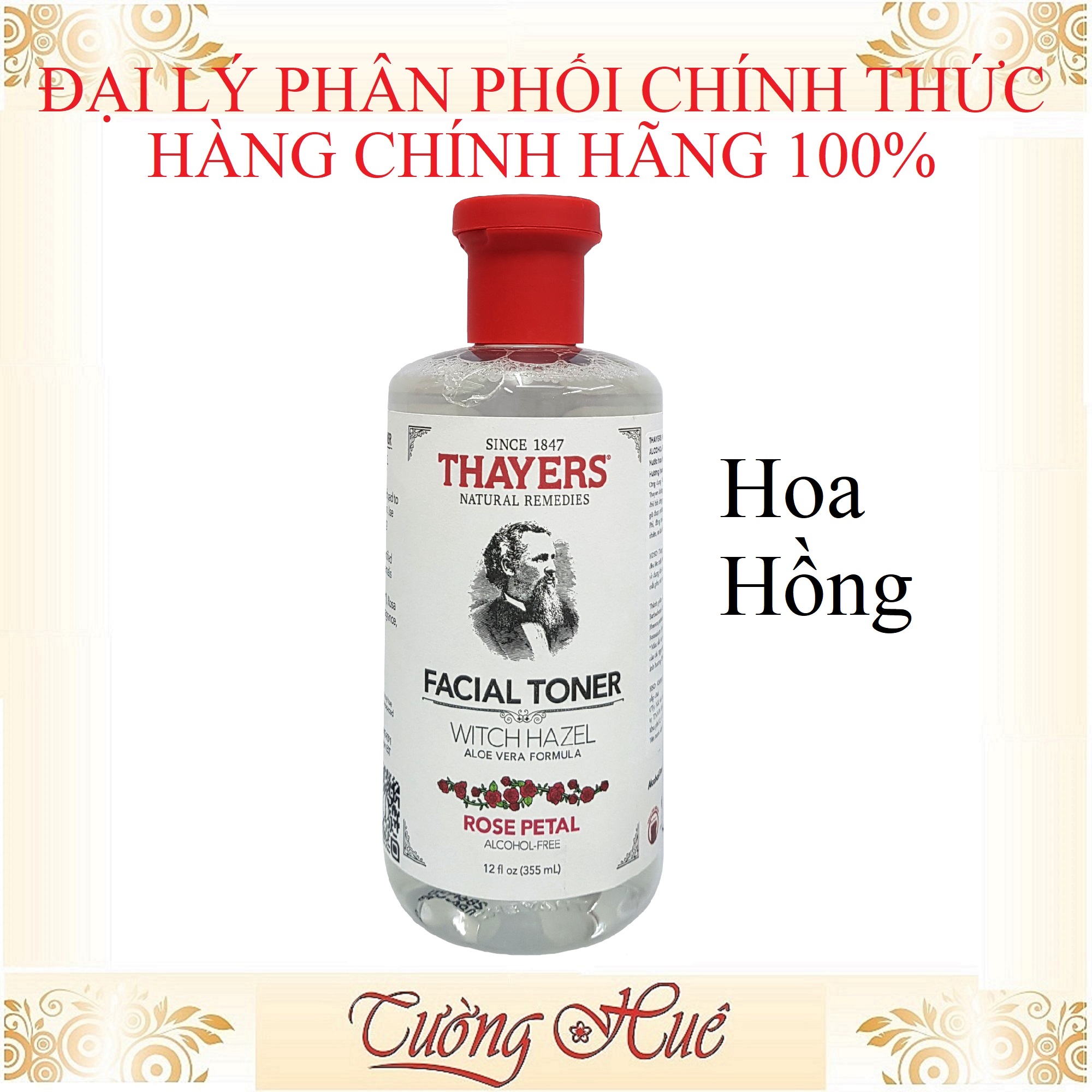 Nước hoa hồng Thayers Alcohol Free Witch Hazel Toner ROSE PETAL 355ml