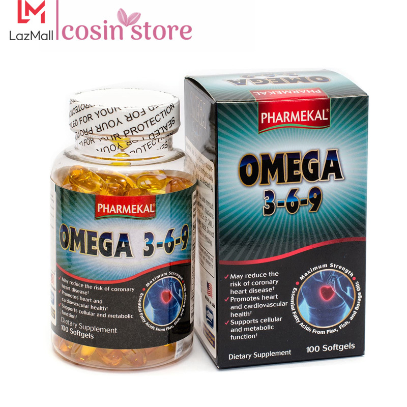 Viên uống Pharmekal Omega 3-6-9 100 viên - Dầu cá 369 tốt cho não, mắt và tim mạch - Cosin Store nhập khẩu