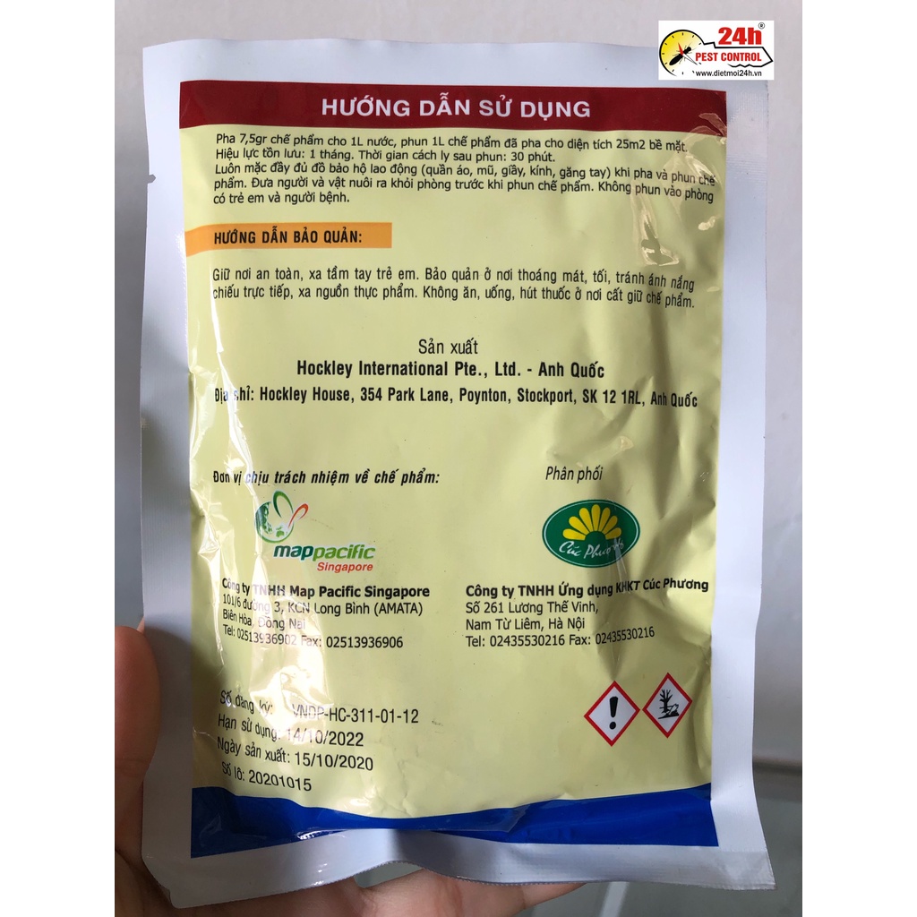 Chế phẩm diệt côn trùng nhập khẩu MAP OLIVE 10WP dạng bột 62,5gr