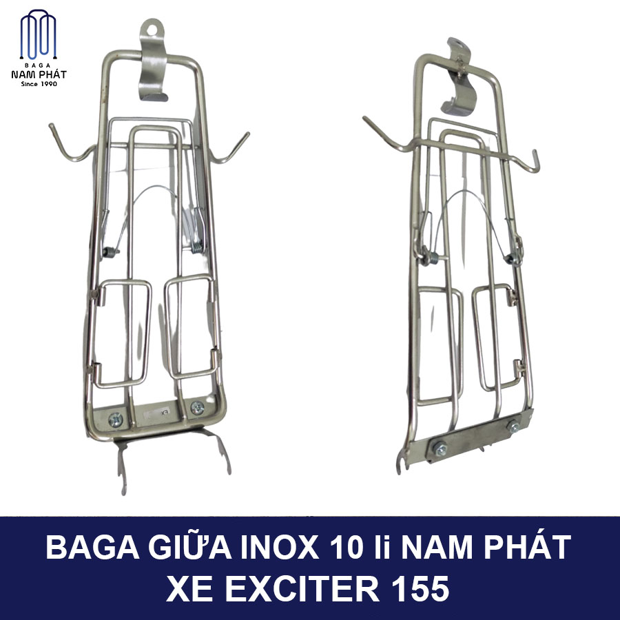 Baga giữa 10 li Exciter 155 Inox 7 Màu Titan Ba ga Lượn Ex155 Ex 155
