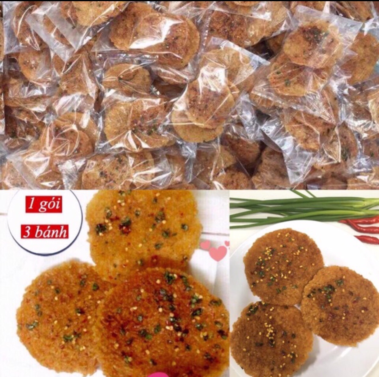 20 bịch cơm cháy chiên mắm (1 bịch gồm 3 bánh)