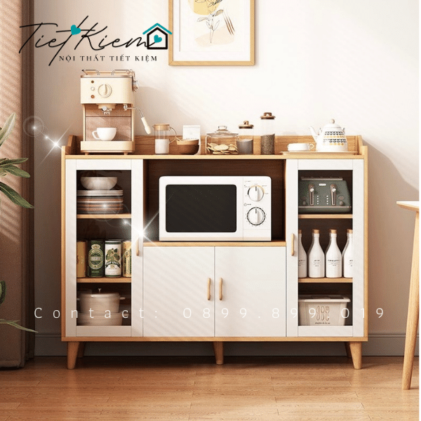 Tủ bếp đẹp để lò vi sóng TVS99099