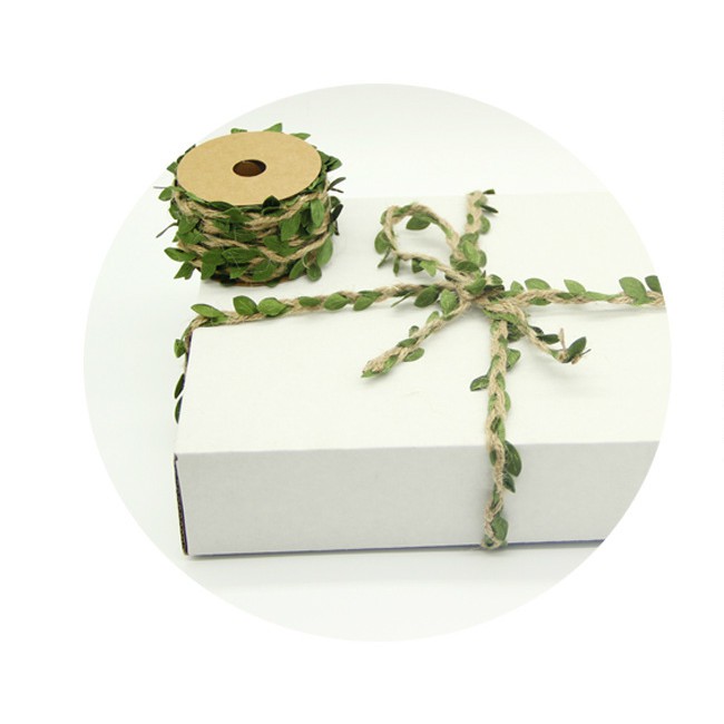 Cuộn 5m dây thừng lá xanh handmade - Dây Màu Nâu