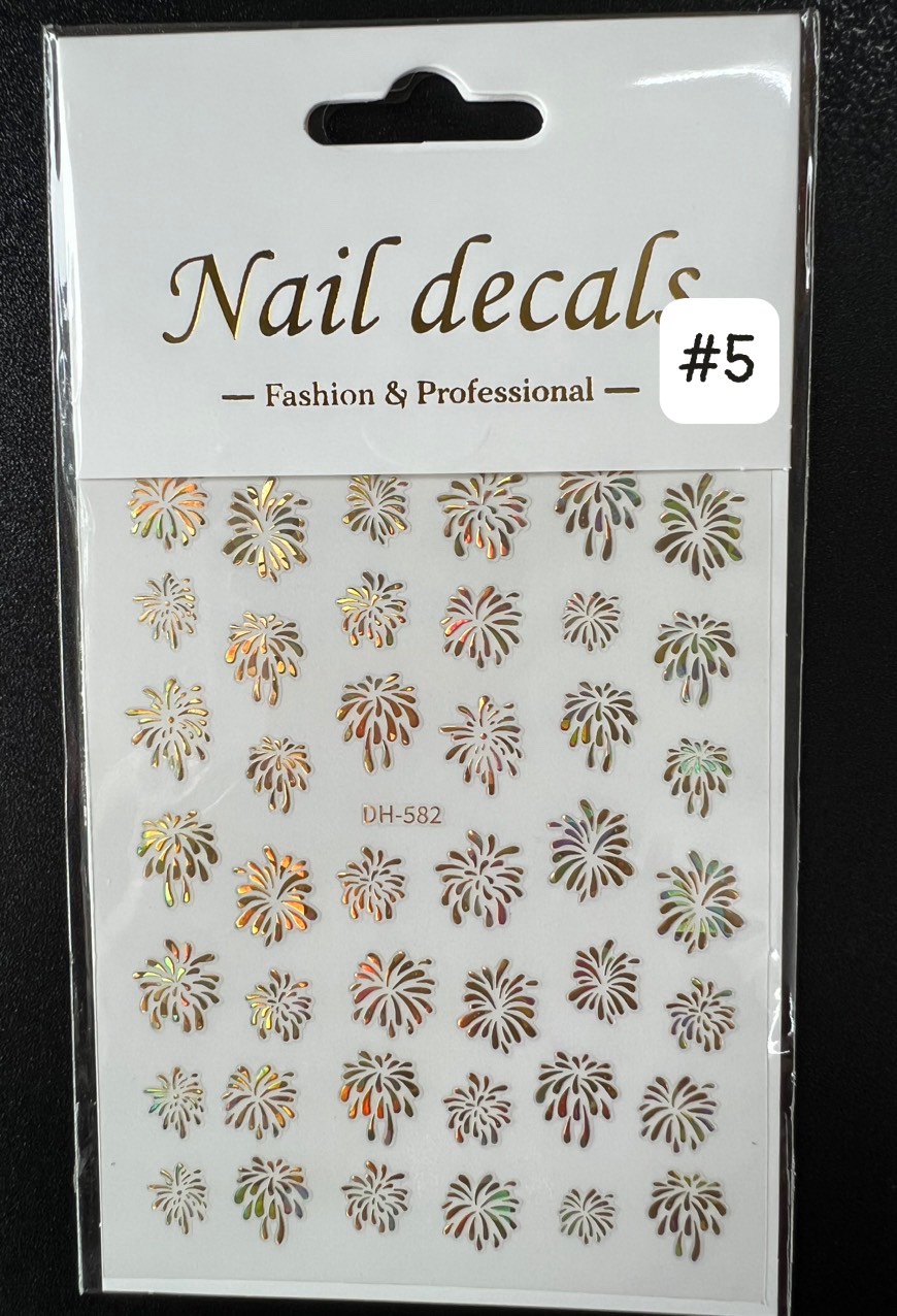 Sticker dán móng tay pháo hoa nail trang trí móng tay nail