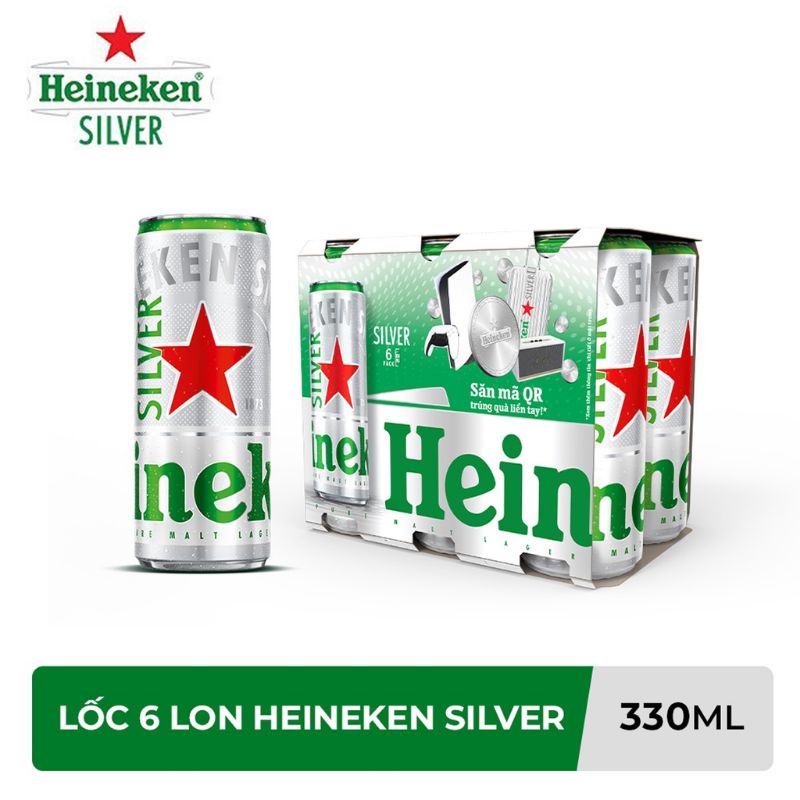 Hỏa Tốc - Lốc 6 Lon Bia Heineken Silver 330Ml