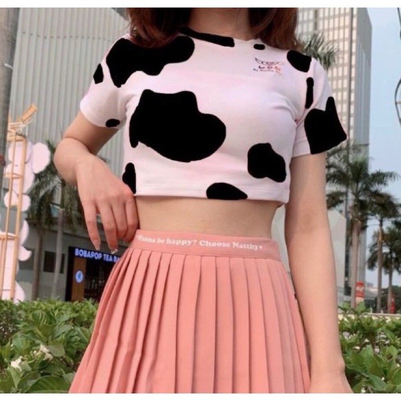 [HCM]sét Áo bò sữa + quần baggy