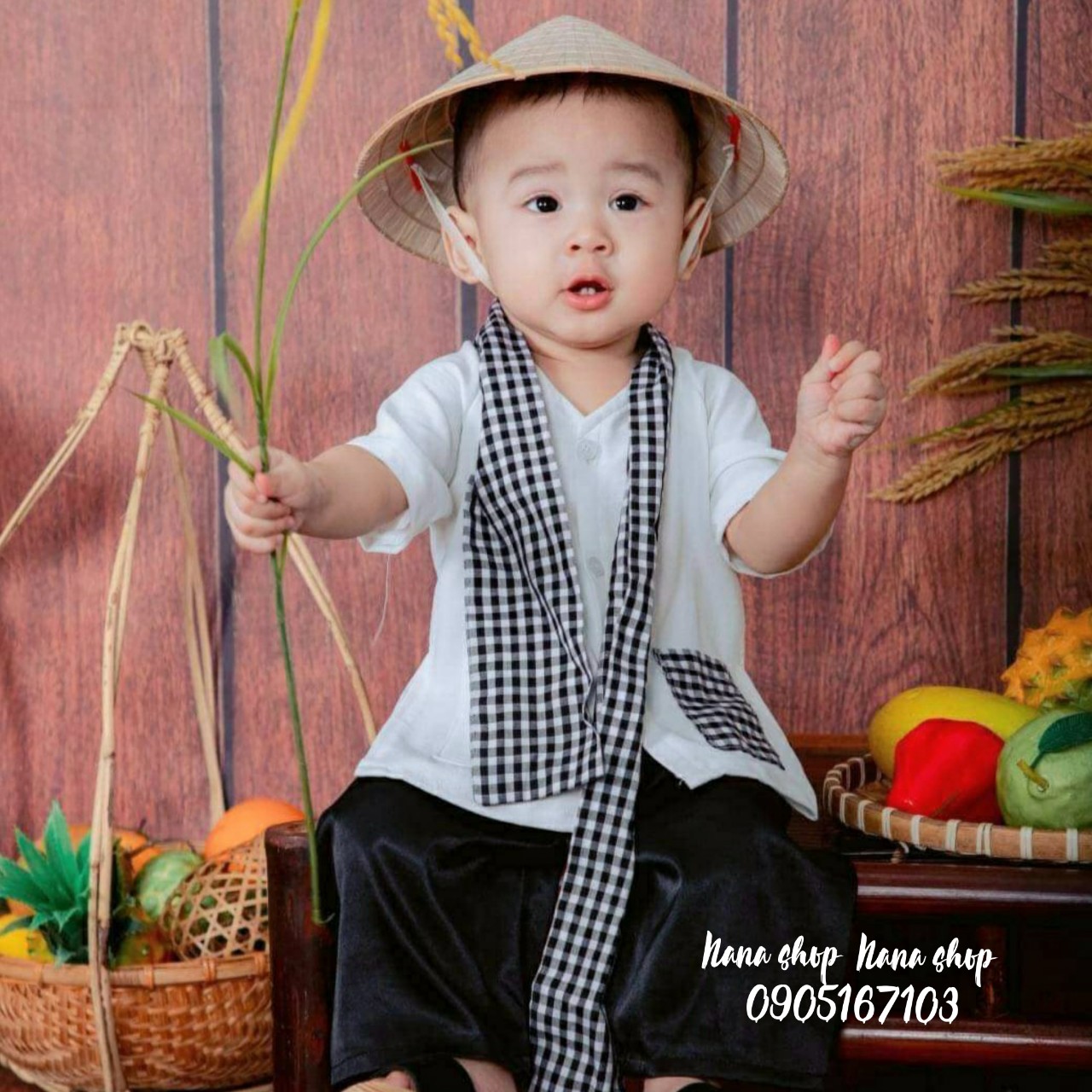 Bộ bà ba bé trai bé gái chất lụa mềm mịn mát size 7ky - 45ky