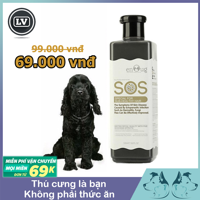 [CHÍNH HÃNG] Sữa Tắm Cho Chó Lông Màu Đen SOS Đen 530ml Phụ Kiện Thú Cưng Long Vũ