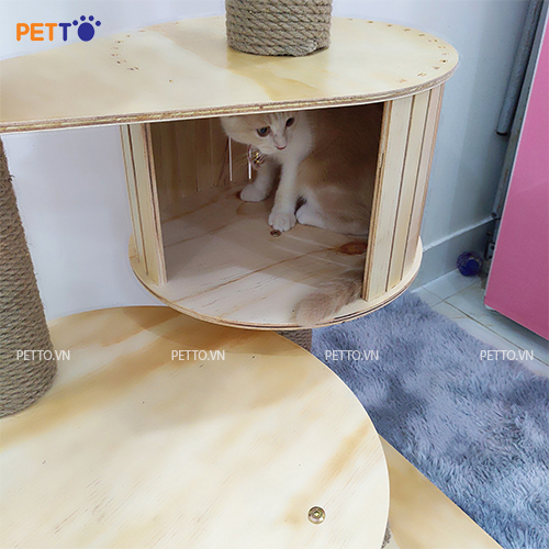 [HCM]Nhà Cây Cho Mèo Có Lồng Kính CH017