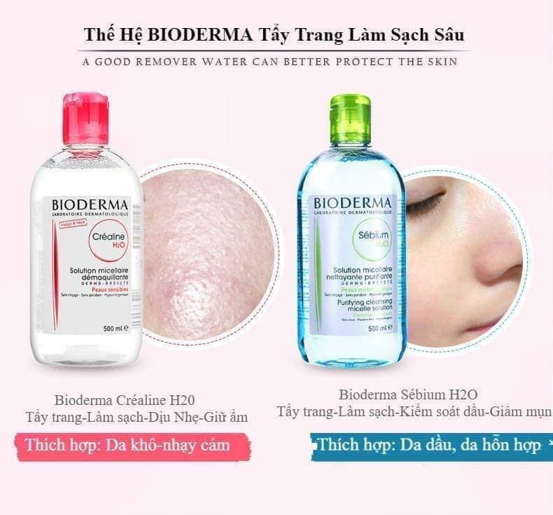 Tẩy trang Bioderma Pháp 500ml
