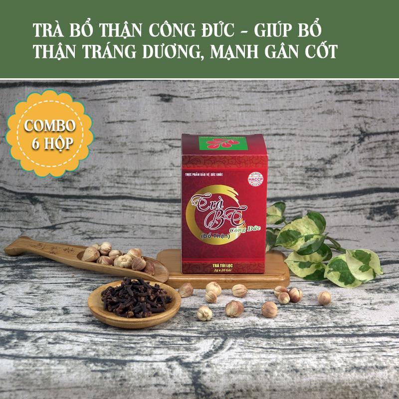 Bộ 6 Hộp Trà Bổ Thận Công Đức - Giúp giải độc gan, tăng cường chức năng gan, thanh nhiệt, giải độc 20 gói/Hộp