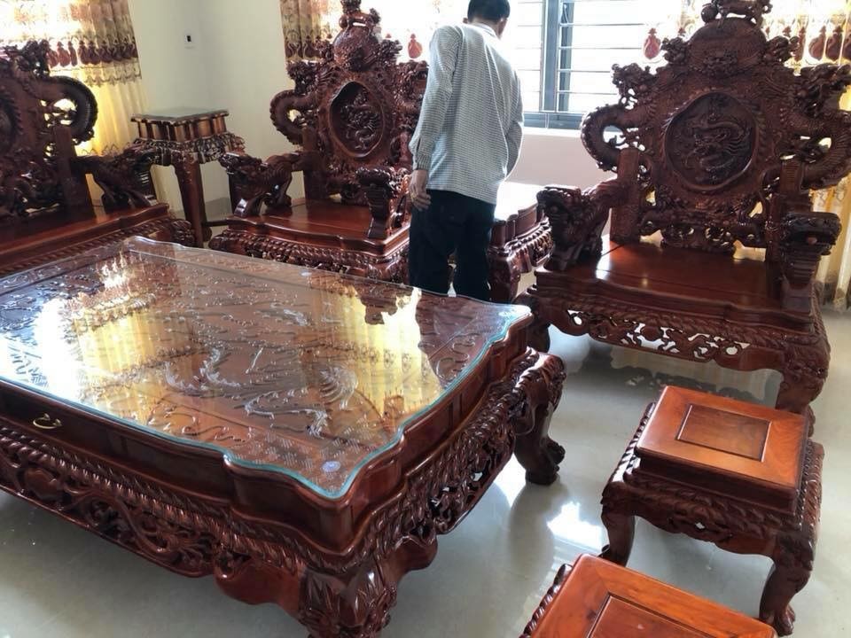 Bộ bàn ghế đẳng cấp nghê đỉnh gỗ lim
