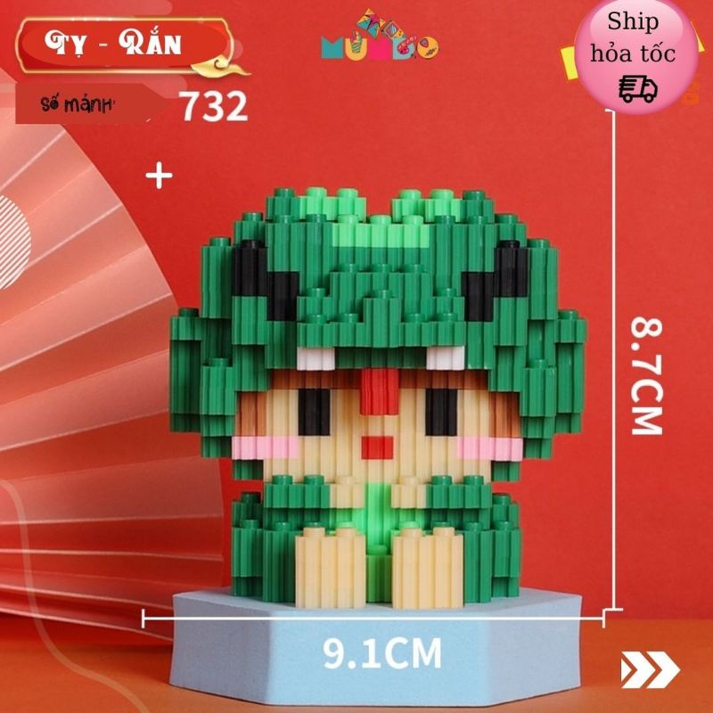 Lego Mô HÌnh Lắp Ráp 3D Mini 12 Con Giáp_BUtmaydep