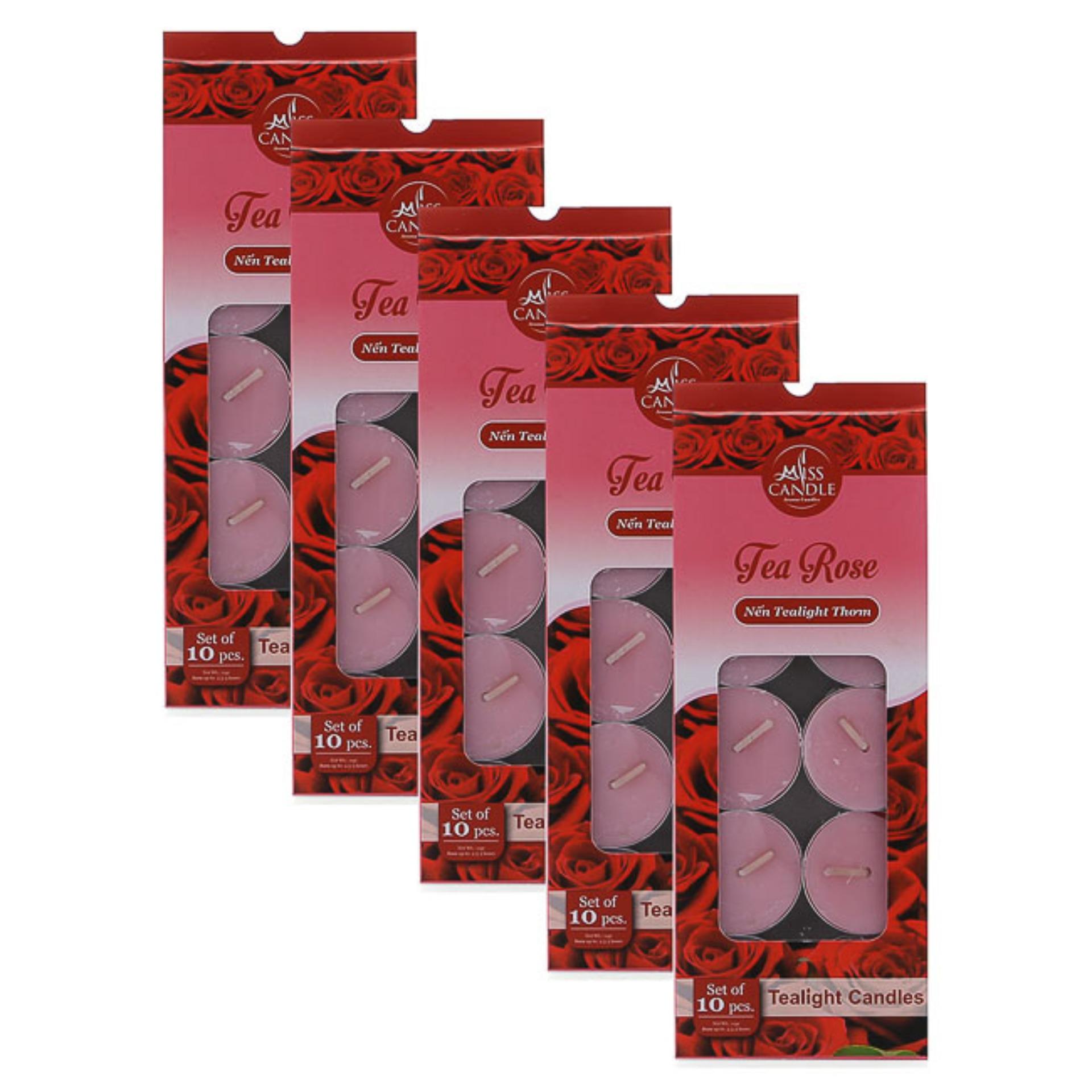 Bộ 5 hộp 50 nến tealight thơm hương kẹo ngọt ngào Miss Candle FtraMart FTM-NQM0147 (Cam)