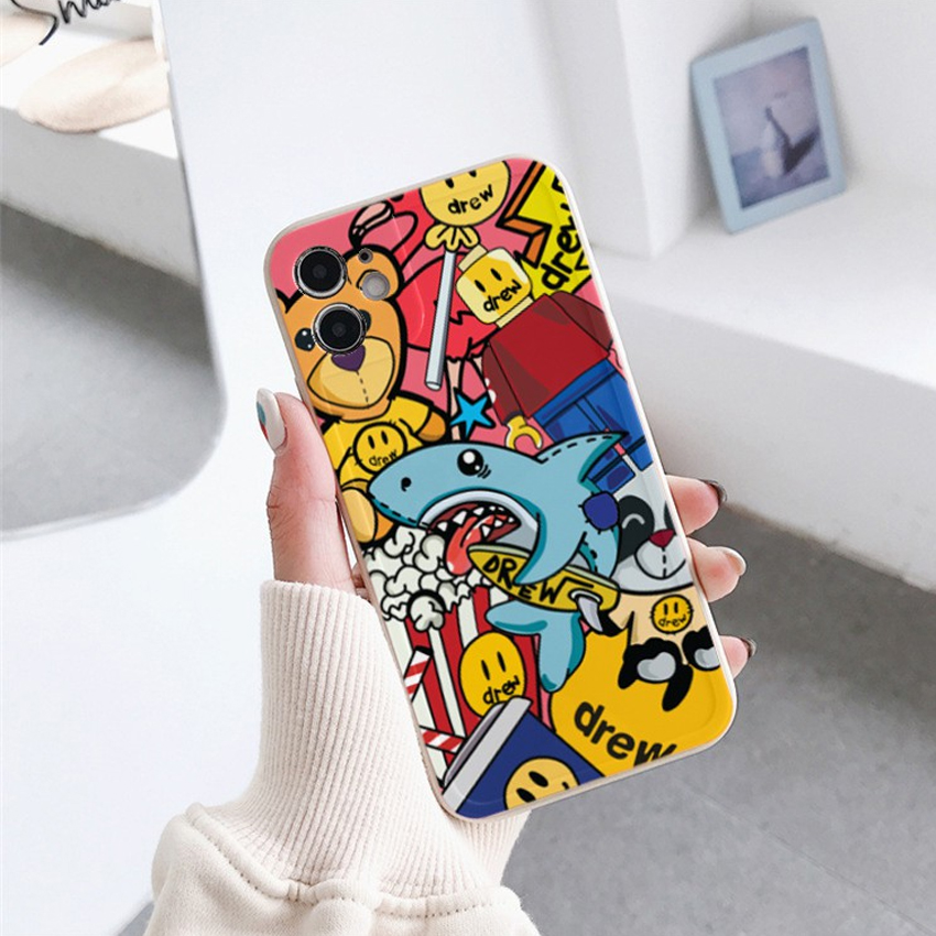 Ốp Lưng Iphone Viền Vuông Hình Drew Shark - Ôp Bảo Vệ Cam iPhone 6/6plus/6s/6splus/7/7plus/8/8plus/x/xr/xs/11/12/pro/max/promax