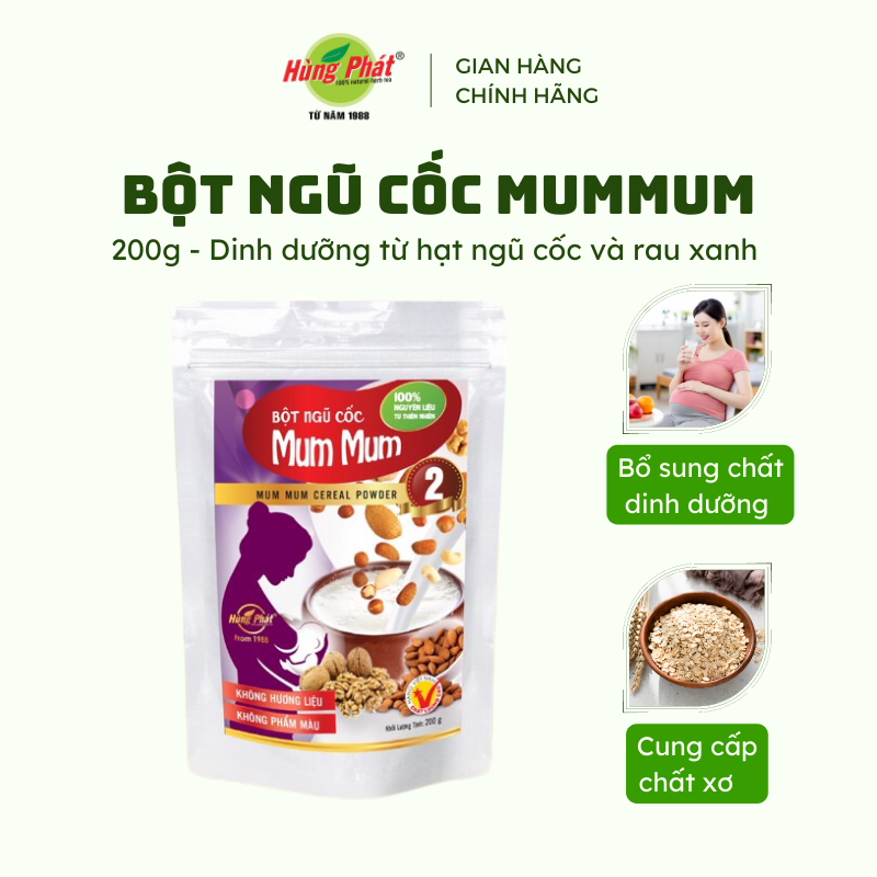 Bột ngũ cốc dinh dưỡng mum mum 2 an toàn dành cho mẹ bầu - thương hiệu hùng phát