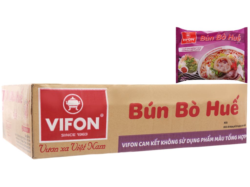 Thùng 30 gói bún bò huế Vifon 65g