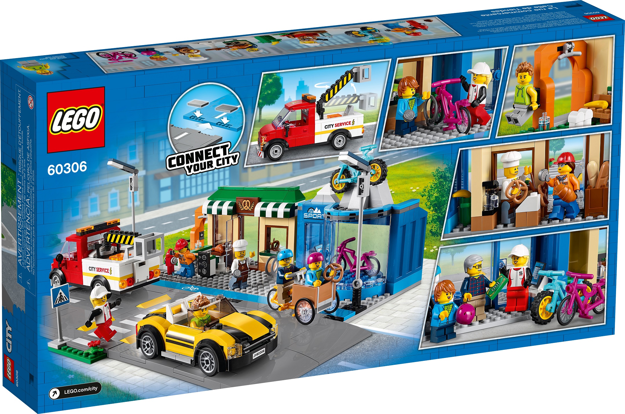 [HAPPY BRICKS] LEGO  CITY - 60306 - SHOPPING STREET - PHỐ MUA SẮM