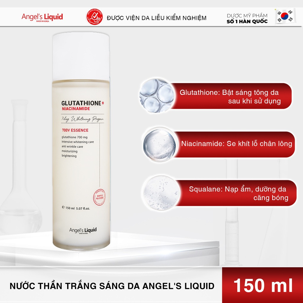 Combo mờ thâm nám, dưỡng trắng, se khít chân lông Angel's Liquid (Toner Niacinamide 150ml + Serum Niacinamide 30ml)