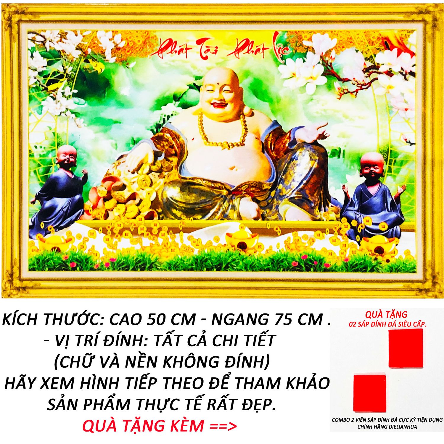 Tranh đính đá giá rẻ - tấn tài tấn lộc 28 - tranh minh hiền