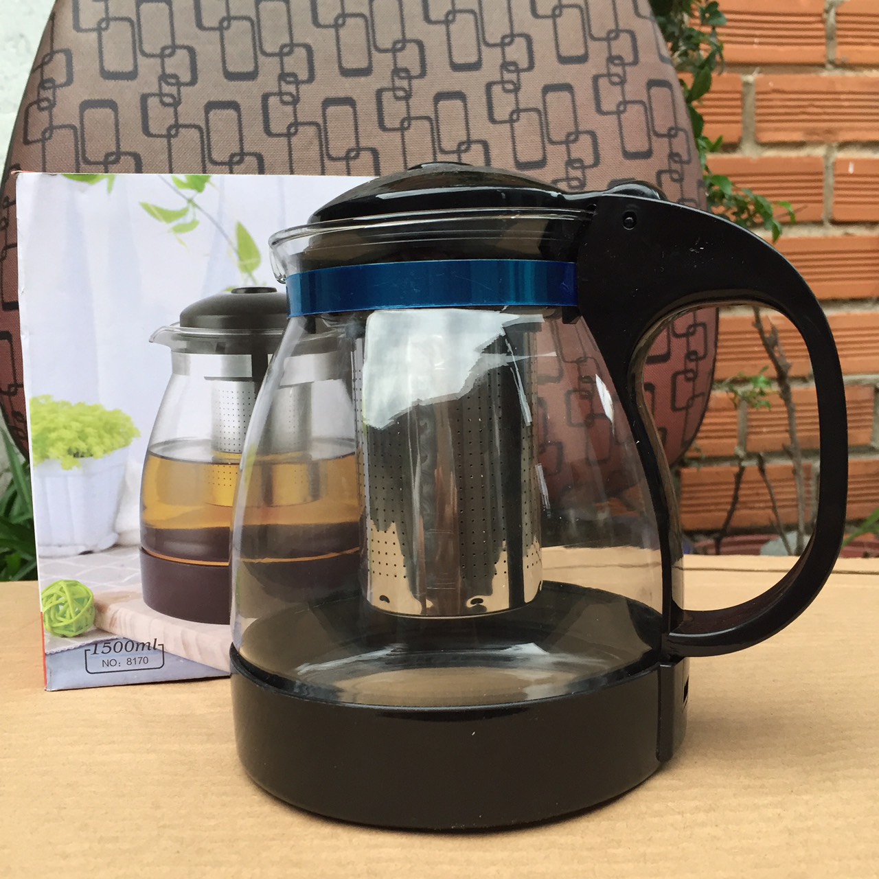Ấm pha trà và cafe đầu lọc inox 1500ml - bình pha trà có lõi lọc - bình lọc trà -bình pha trà và cà phê 1500 ml