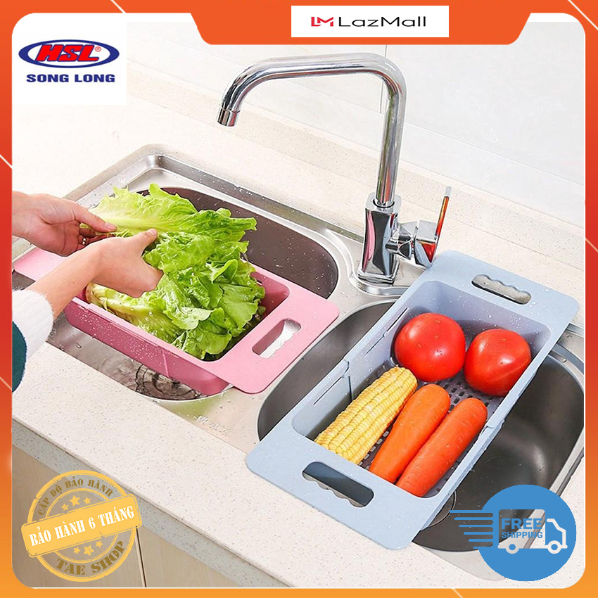 Khay Gác Chậu Rửa Đa Năng, rổ gác bồn rửa có thể thu gọn Song Long 3007