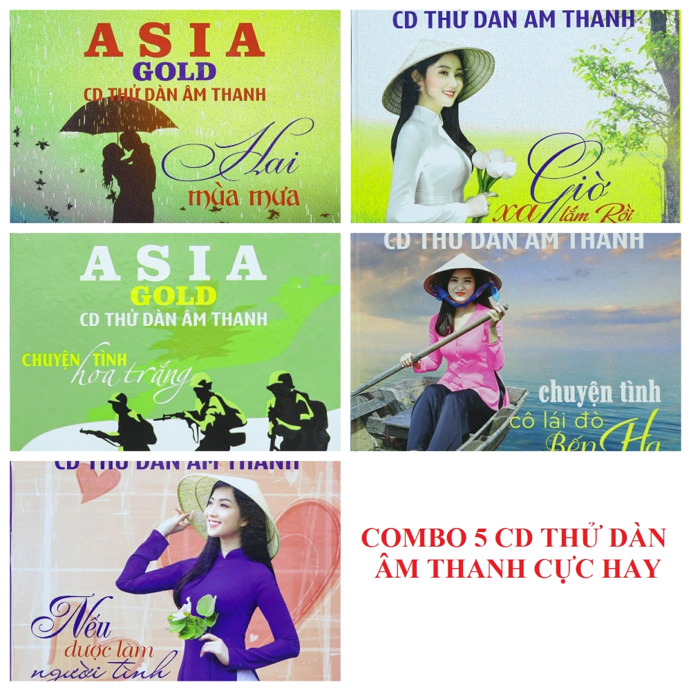 Combo 5 cd thử dàn âm thanh - cd nhạc vàng chất lượng cao