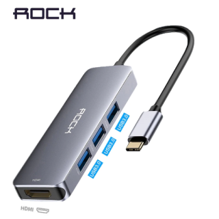 Bộ chia Hub đa năng Rock Type-C to HDMI + USB3.0 3 Converter (RCB0697) cho Macbook Pro Chromebook Pixel TV Máy Chiếu thumbnail