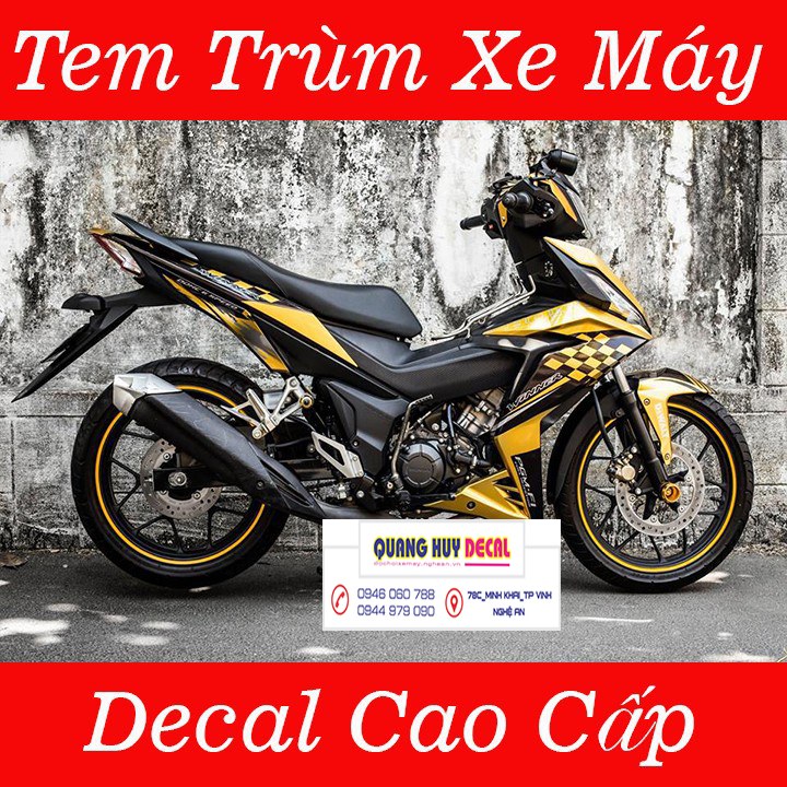 Tem trùm Winner vàng đen - Độ dán team trùm decal xe máy Winner vàng đen - Team trùm decal xe máy Winner rẻ đẹp và chất