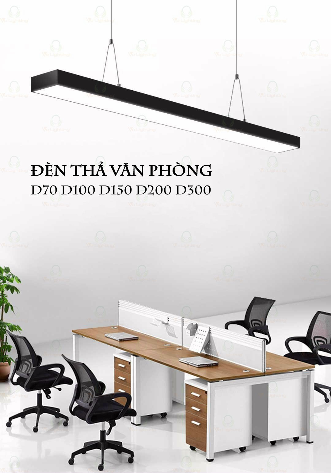 Đèn thả văn phòng  1200*200 60W ánh sáng trắng