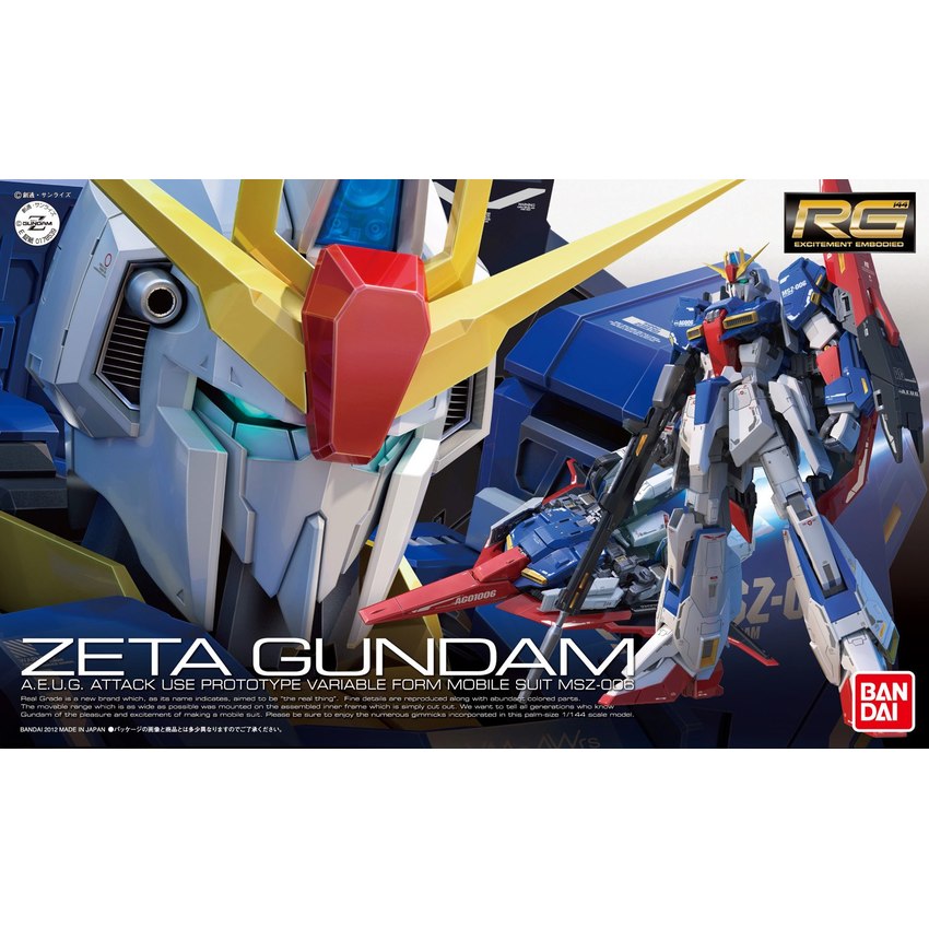 Mô hình lắp ráp gundam bandai rg 10 zeta gundam