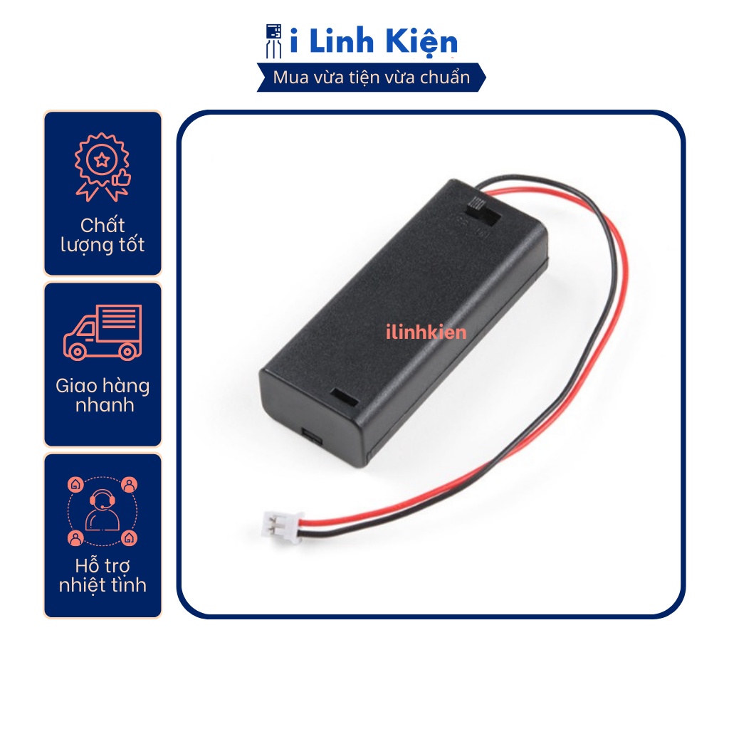 Đế 2 PIN AAA có nắp (PIN đũa nhỏ)