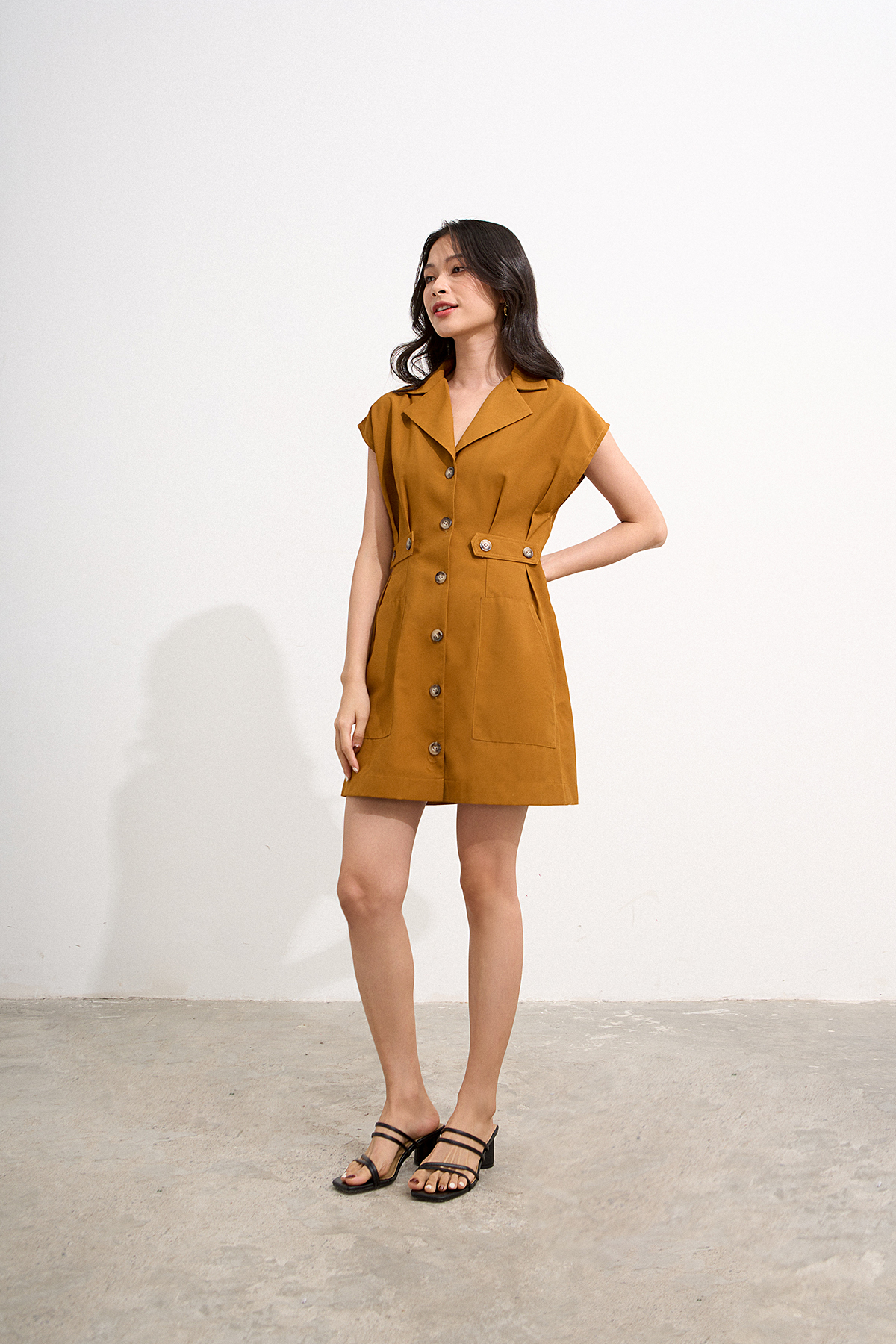[NHẬP MÃ NOVFALAZSOCIAL02 GIẢM 40K ĐƠN 199K  ] Đầm suit Maybi form A cotton mịn phối đai eo kiểu