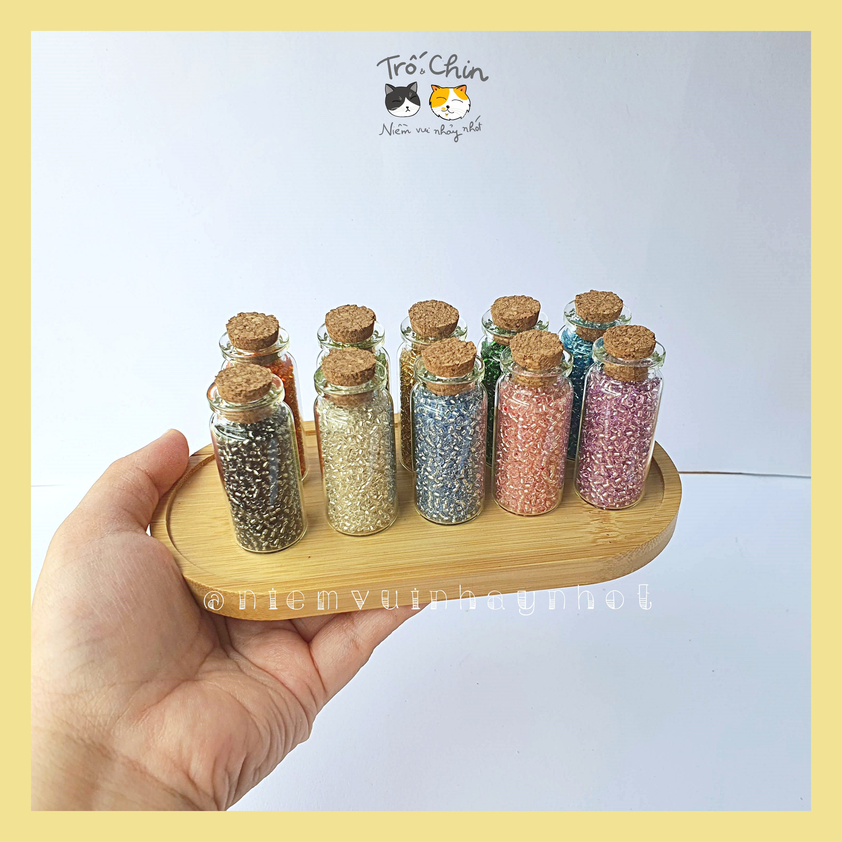 [Ảnh thật] Hạt cườm lõi bạc 2mm làm đồ thủ công