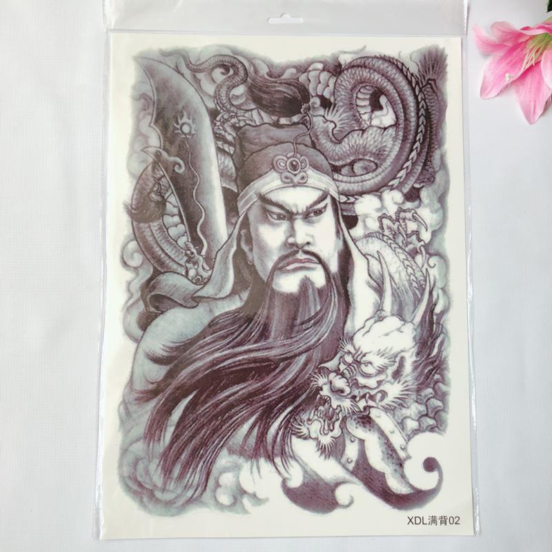 [HCM]Hình xăm dán  kín lưng trắng đen 34x48cm