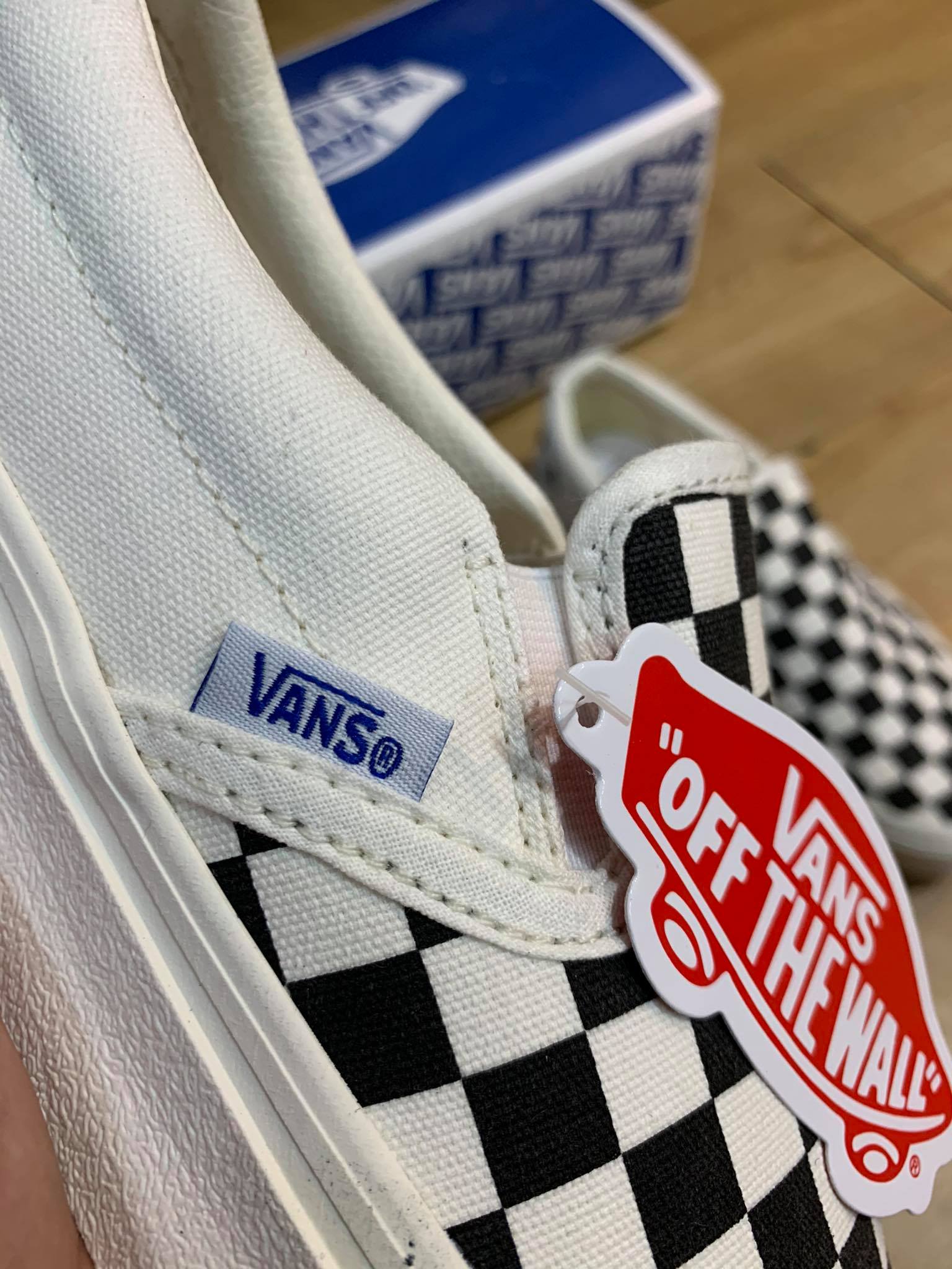 giay vans caro trắng đen nam nữ chuẩn 1:1