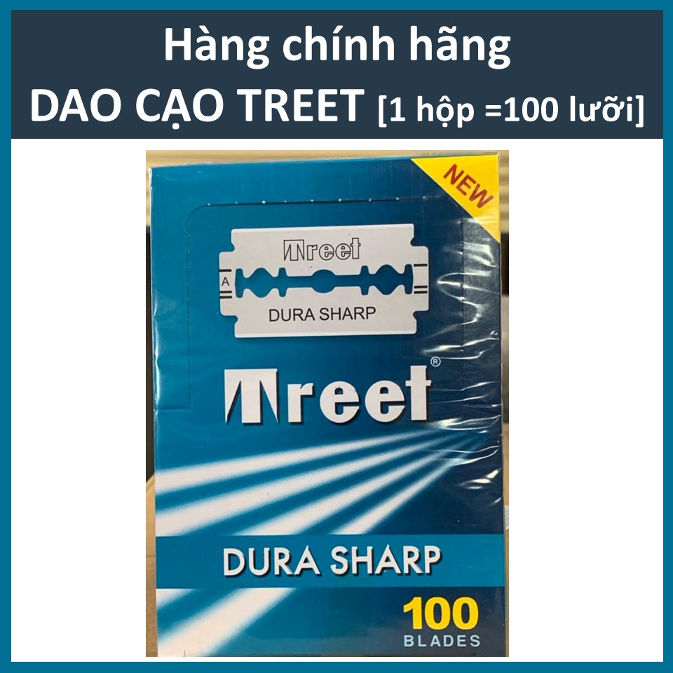 [HCM ship 2h] Hộp lưỡi lam Treet Xanh Dura Sharp (100 lưỡi/hộp)