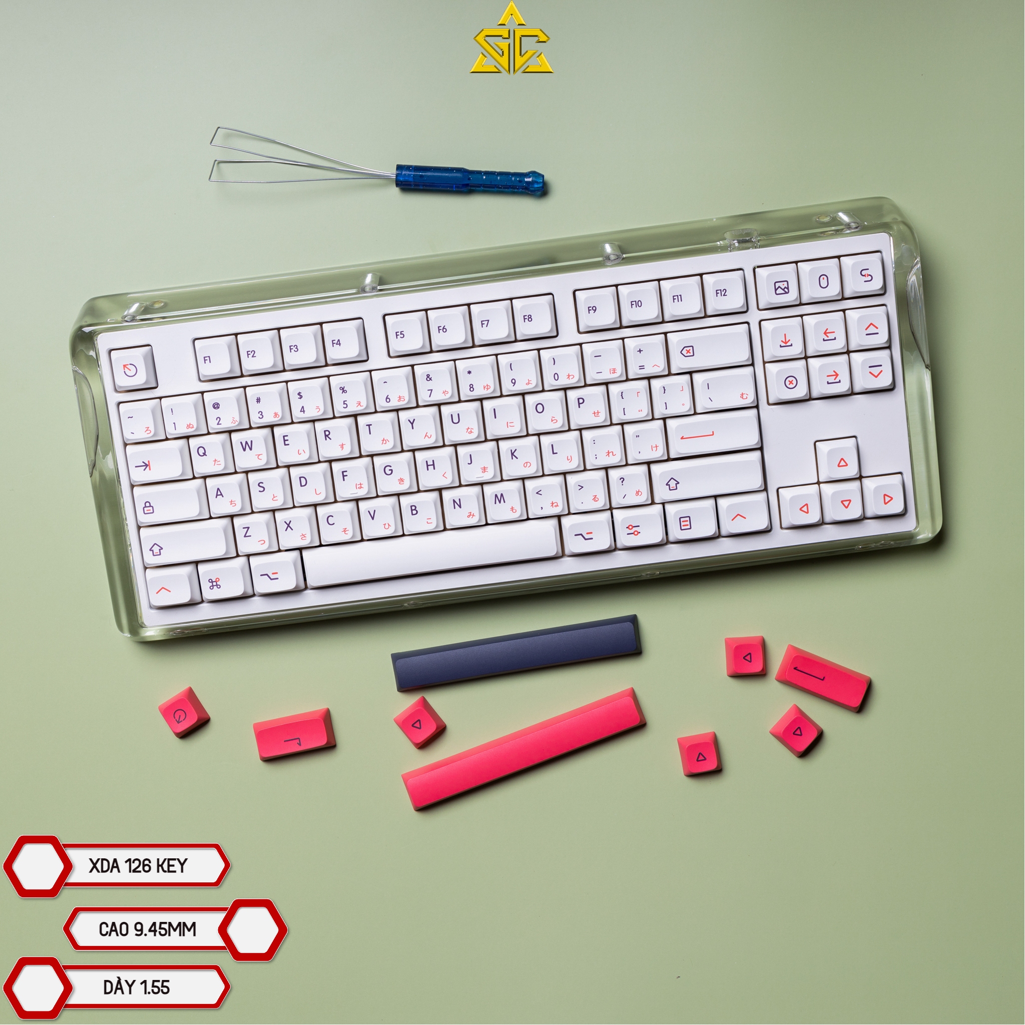 Keycap Kon Momo 126 nút bàn phím cơ Profile XDA Thick PBT