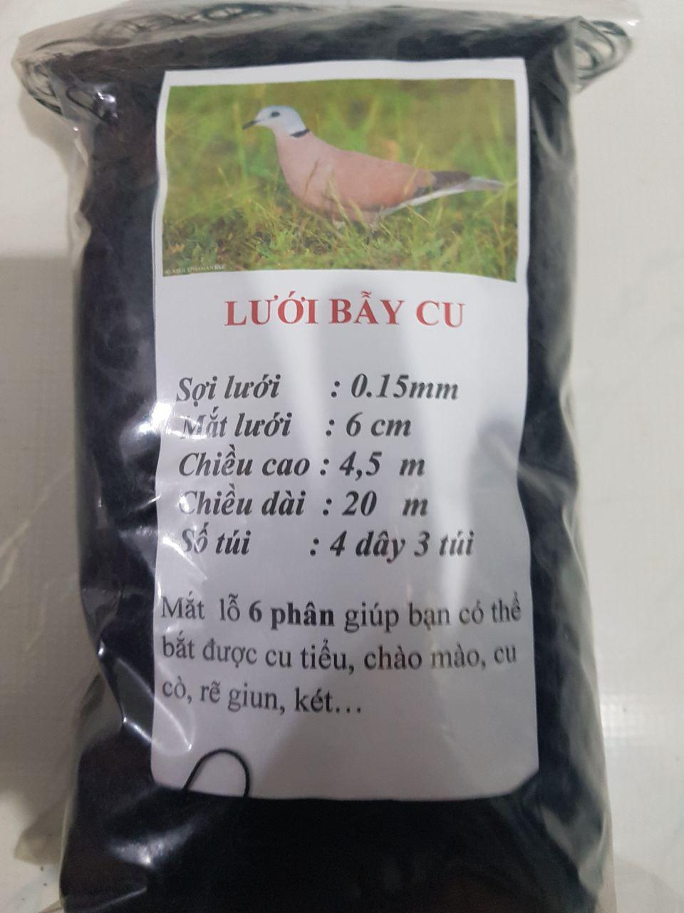 Lưới bẫy chim lỗ  6 Phân dài 20m Bẫy Chim cu tiểu, chào mào, cu cò, rẽ giun, két