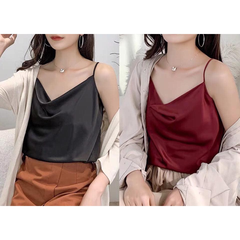 Áo hai dây lụa cổ đổ siêu đẹp